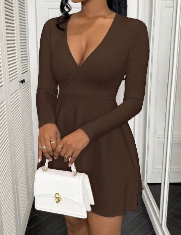 Rochie scurta SHEIN, maro