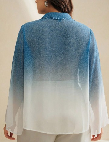 Camasa Anewsta Curve, albastru/alb