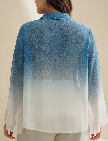 Camasa Anewsta Curve, albastru/alb