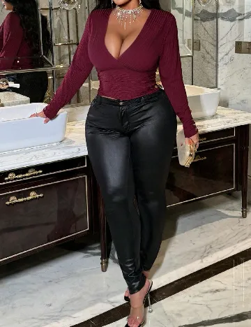 Bluza SHEIN CURVE, pruna