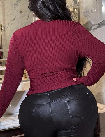 Bluza SHEIN CURVE, pruna