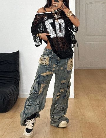 Tricou Oversize SHEIN, negru