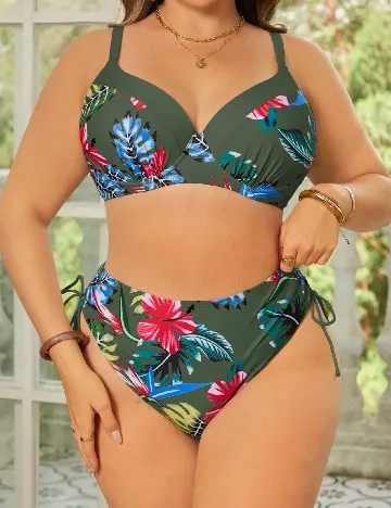 Costum de baie SHEIN CURVE, verde