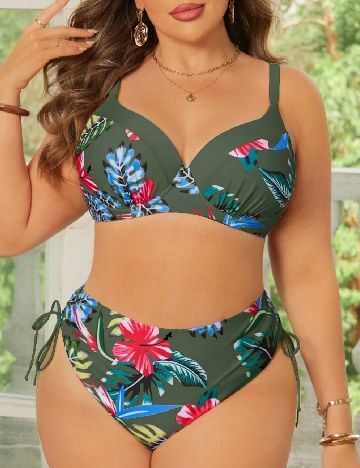 Costum de baie SHEIN CURVE, verde