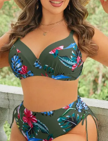 Costum de baie SHEIN CURVE, verde
