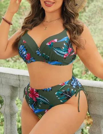 Costum de baie SHEIN CURVE, verde
