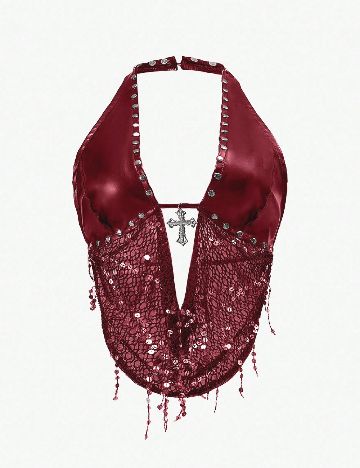 Top Romwe Plus Size, rosu