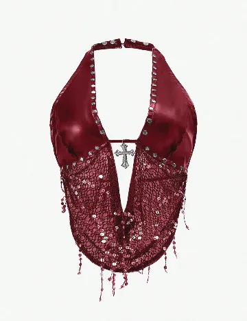 Top Romwe Plus Size, rosu