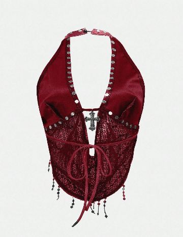 Top Romwe Plus Size, rosu