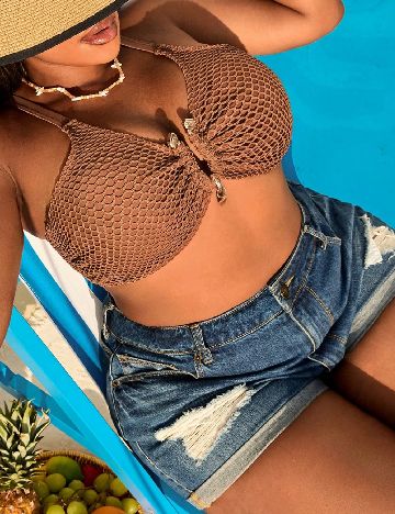 Sutien de baie SHEIN CURVE, maro