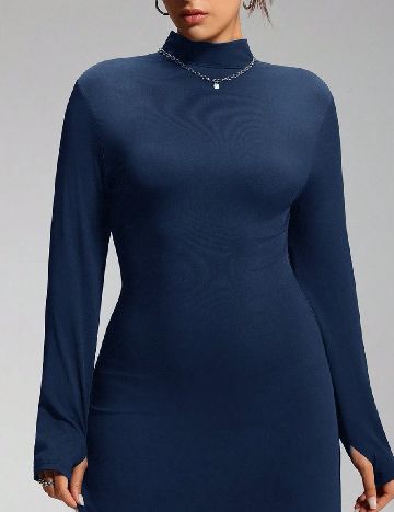 Rochie lunga SHEIN CURVE, bleumarin