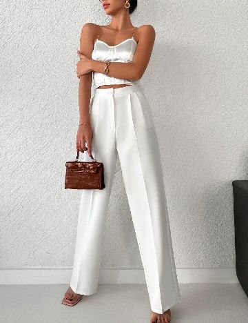 Pantaloni SHEIN, alb