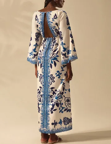 Rochie lunga SHEIN, crem/albastru