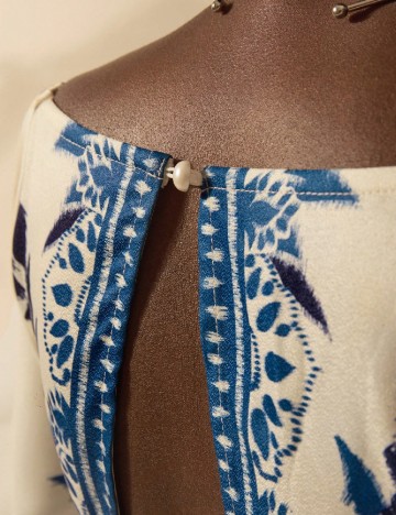 Rochie lunga SHEIN, crem/albastru