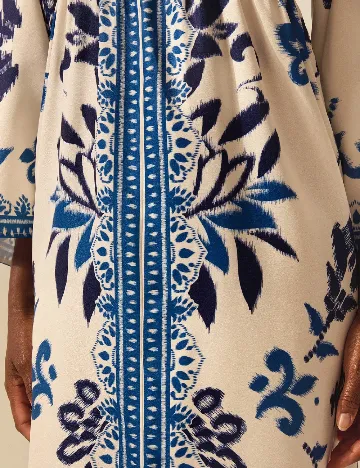 Rochie lunga SHEIN, crem/albastru