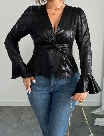 Bluza SHEIN CURVE, negru