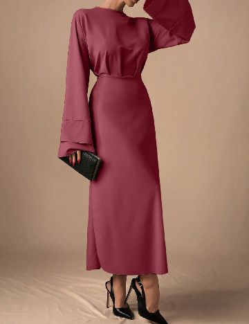 Rochie lunga SHEIN, roz pudra inchis