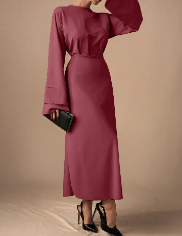 Rochie lunga SHEIN, roz pudra inchis