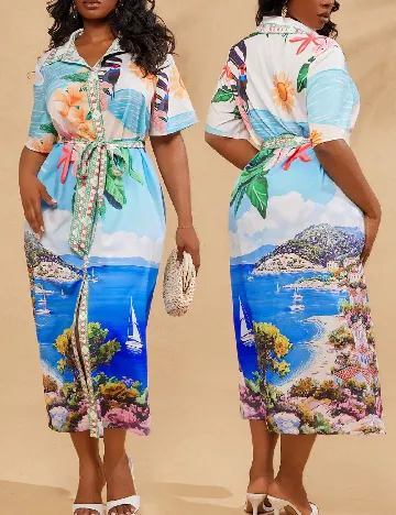 Rochie medie SHEIN CURVE, mix culori