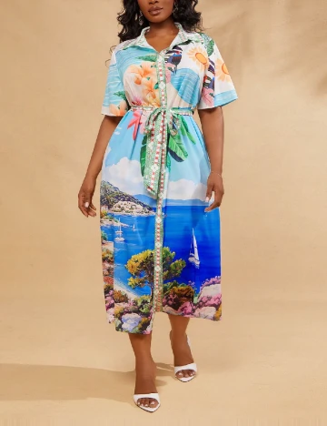 Rochie medie SHEIN CURVE, mix culori