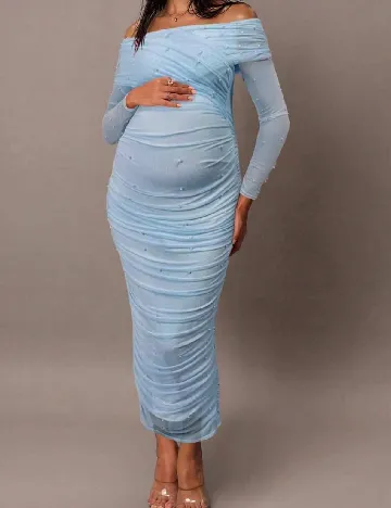 Rochie lunga SHEIN Maternity, albastru