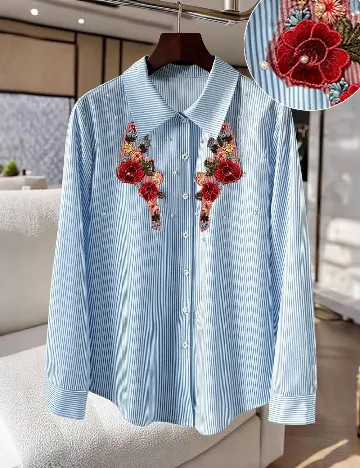 Camasa SHEIN CURVE, albastru