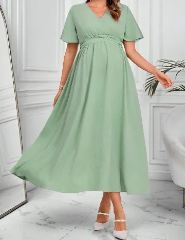 Rochie medie SHEIN Maternity, verde