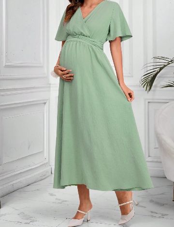 Rochie medie SHEIN Maternity, verde
