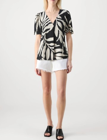 Bluza Jacqueline de Yong, negru/crem