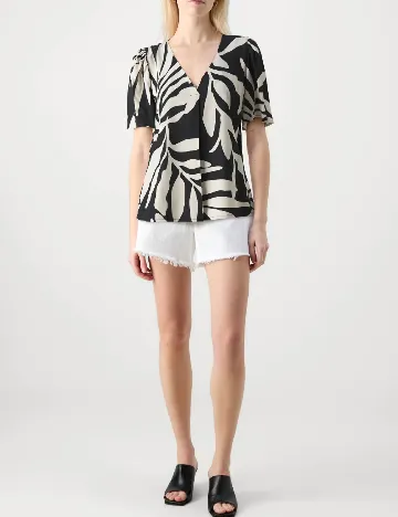 Bluza Jacqueline de Yong, negru/crem