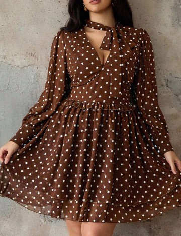 Rochie scurta SHEIN CURVE, maro