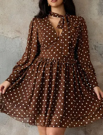 Rochie scurta SHEIN CURVE, maro