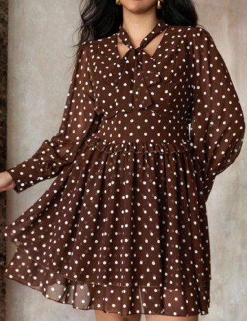 Rochie scurta SHEIN CURVE, maro