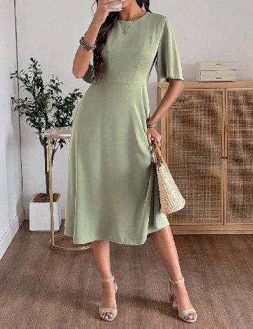 Rochie medie Emery Rose, verde