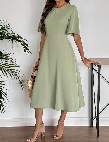 Rochie medie Emery Rose, verde