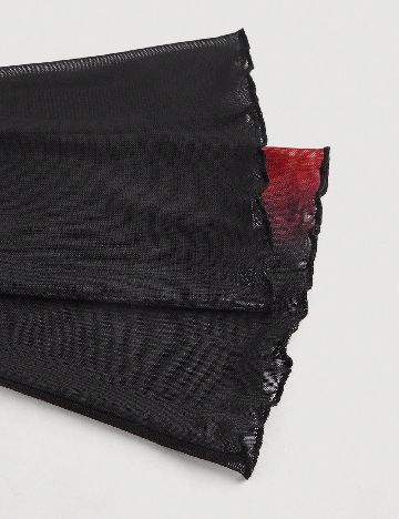 Top SHEIN, negru/rosu