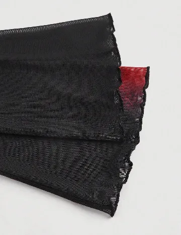 Top SHEIN, negru/rosu