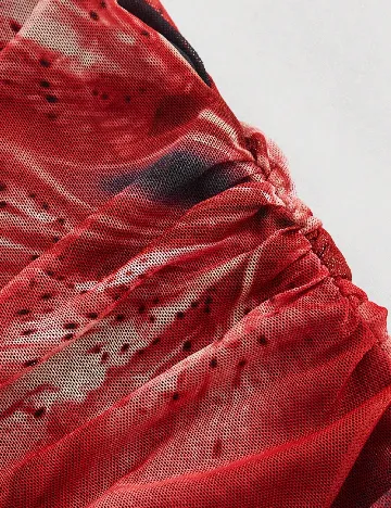 Top SHEIN, negru/rosu