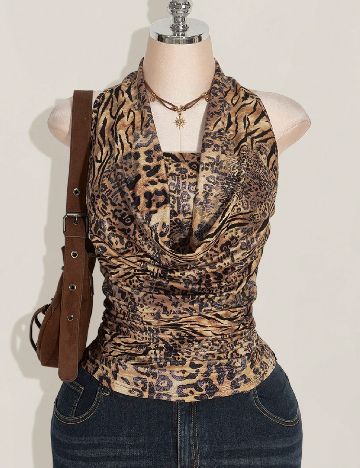 Top SHEIN CURVE, animal print