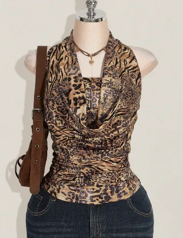 Top SHEIN CURVE, animal print