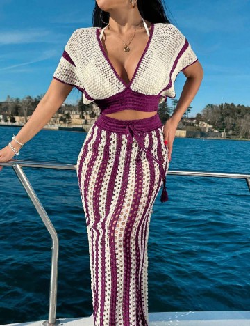 Compleu SHEIN, crem/mov