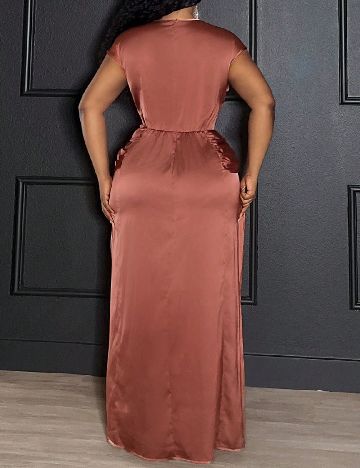 Rochie lunga SHEIN CURVE, roz pudra inchis