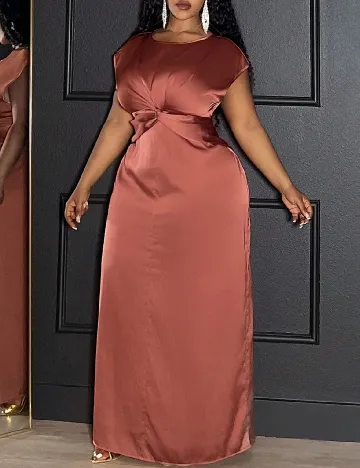 Rochie lunga SHEIN CURVE, roz pudra inchis