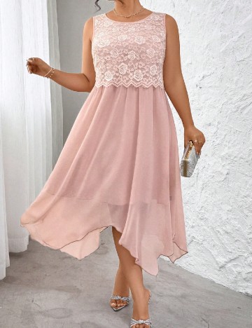 Rochie medie SHEIN CURVE, roz