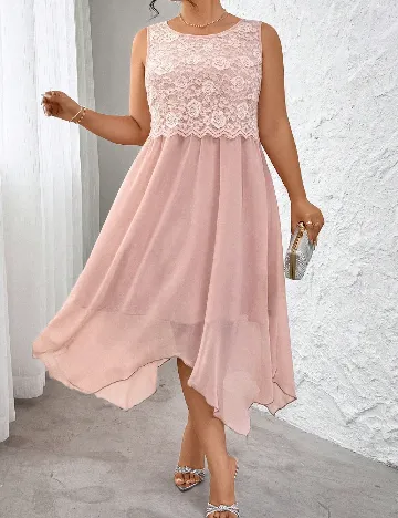 Rochie medie SHEIN CURVE, roz