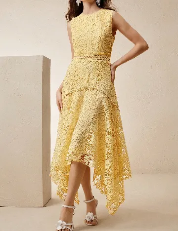 Rochie medie Anewsta, galben