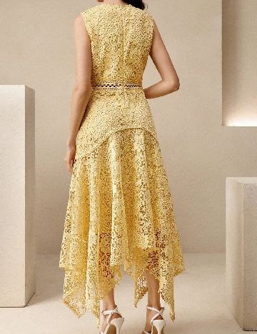 Rochie medie Anewsta, galben