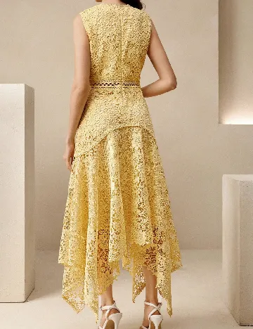 Rochie medie Anewsta, galben