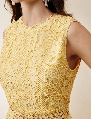 Rochie medie Anewsta, galben