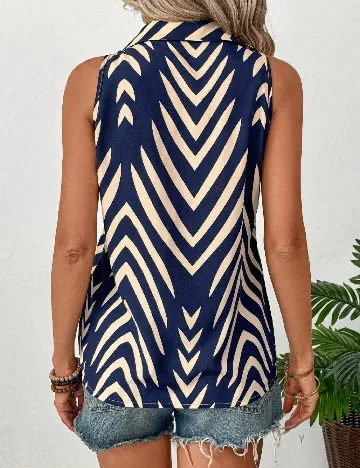 Bluza SHEIN, albastru/crem